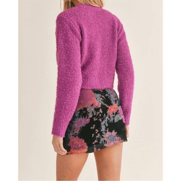 SAGE THE LABEL Celinda Fuzzy Sweater – Magenta | Size Small - Picture 3 of 8